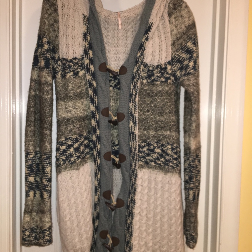 Free People Hooded Sweater Sz M